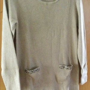 Long sleeve ribbed tunic sweater